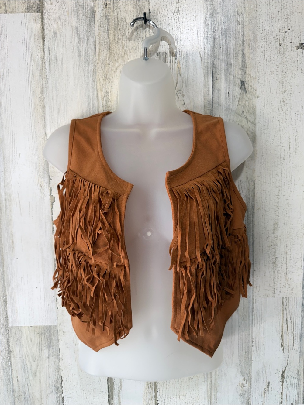 SHEIN Fringe Faux Suede Western Vest S